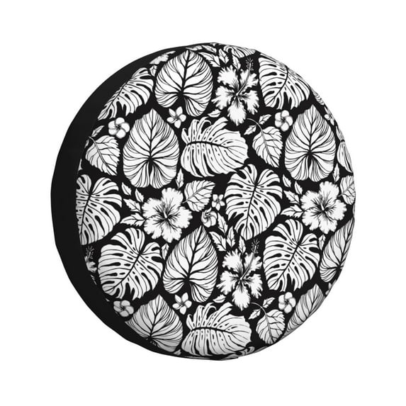 Rateoe Tropical Leaves Pattern Tire Cover Wheel Protectors Weatherproof Wheel Covers Universal Fit for Trailer Rv SUV Truck Camper Travel Trailers Accessories-14 inch