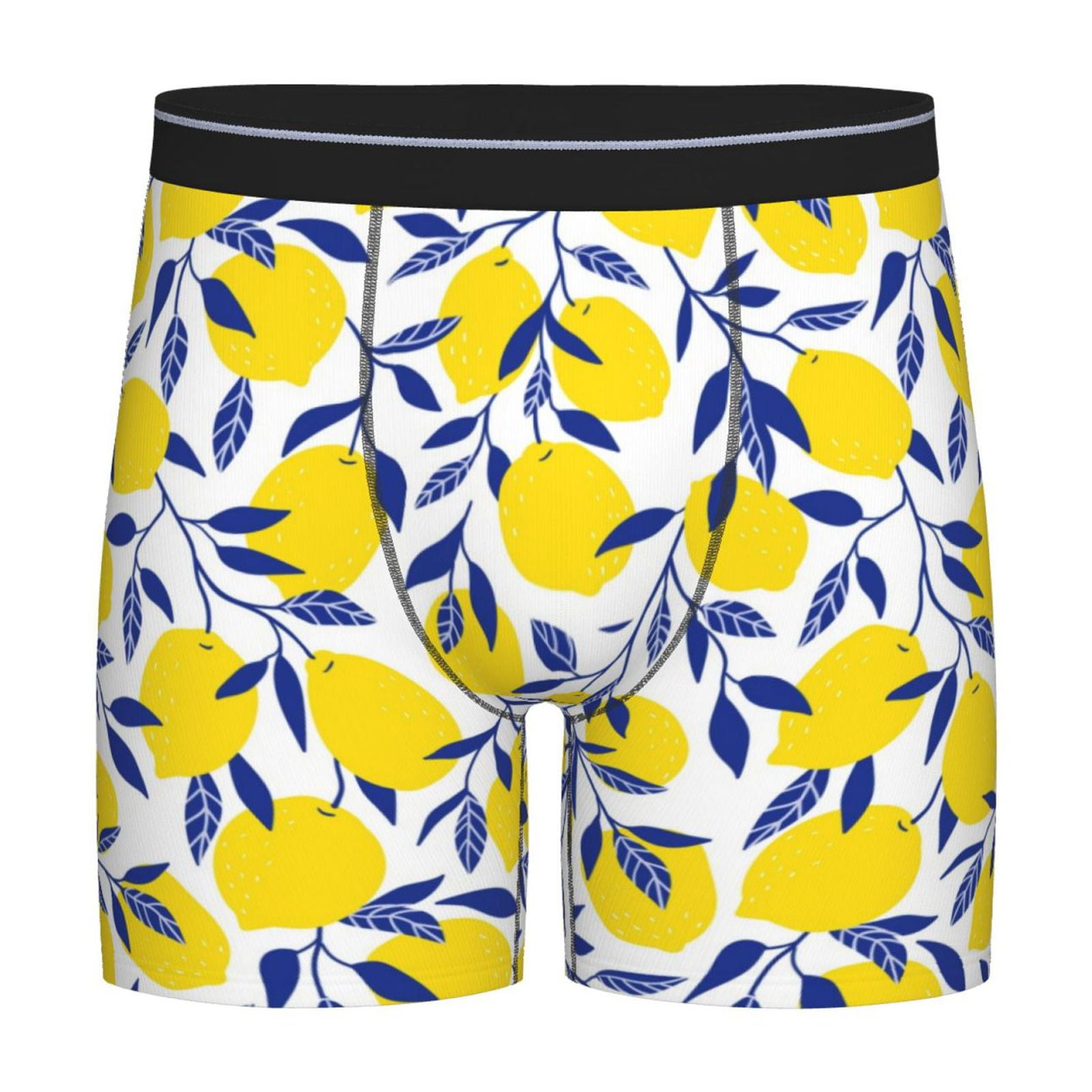 Rateoe Tropical Lemon Print Men’s Underwear Boxer Briefs Soft ...