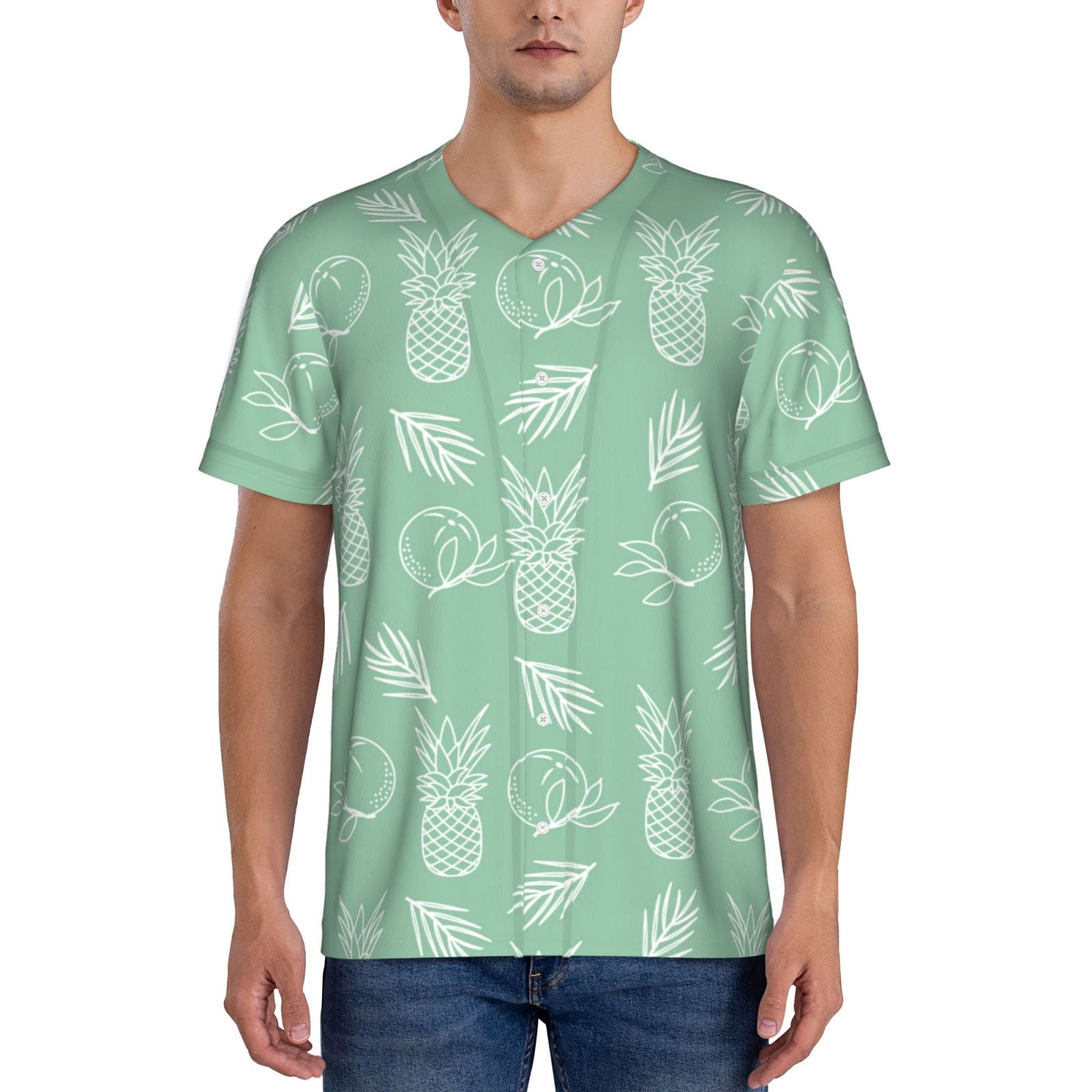 Men's Athletic Crew Neck T-Shirt - Pineapple Paradise - Palmwine