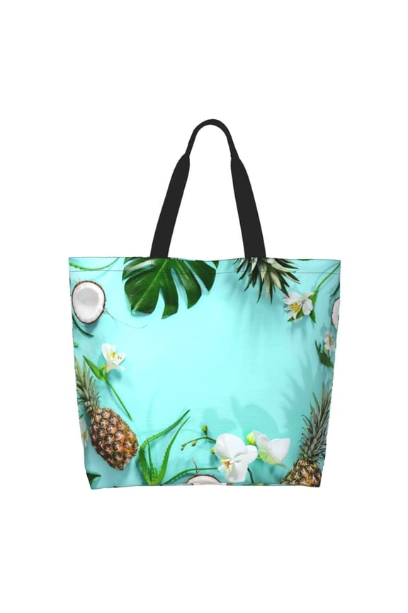 Tropical Pineapple Tote Bag - Waterproof Lightweight Handbags Travel Shoulder Bag for Hiking Yoga Gym Swimming Travel Beach