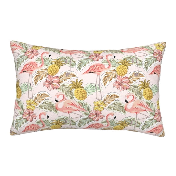 Rateoe Tropical Pink Flamingo Pineapple Pattern Pillow Covers with Invisible Zipper(Pillows are not Included) Standard Pillowcases-16"x24"
