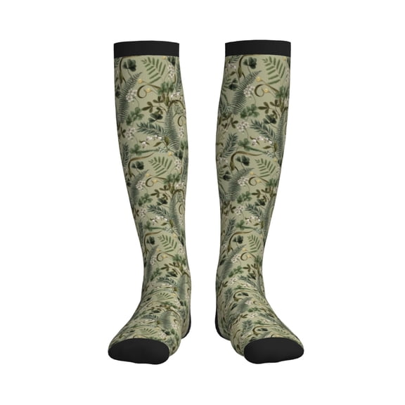 Rateoe Tropical Plants Green Compression Socks for Women and Men 20-30mmHg-Circulation Support Socks Knee High Nurse Pregnant Running Medical and Travel Athletic