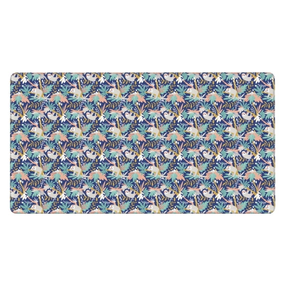 Rateoe Tropical Sloth Print Mouse Pad - Extended Large Gaming Mousepad,Non-Slip Stitched Edge,16x29.5 Inch