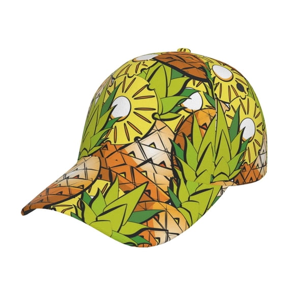 Rateoe Tropical Summer Fruit Pattern Men’s Baseball Cap – Adjustable Curved Brim Hat, Soft Cotton Sports Cap for Outdoor, Casual, and Everyday Wear, Comfortable & Breathable