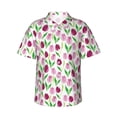 thumbnail image 1 of Rateoe Tulips Flowers Pattern Men’s Hawaiian Shirt – Short Sleeve Button-Down Tropical Beach Shirt, Lightweight & Breathable Casual Aloha Shirt with Pocket,Medium, 1 of 7