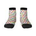 thumbnail image 1 of Rateoe Tulips Flowers Pattern Quarter Crew Socks,Toe Seamed Ankle Socks,Cotton Cushioned Breathable Athletic Crew Sports Socks, 1 of 7