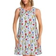 thumbnail image 1 of Rateoe Tulips Flowers Pattern Women’s Sleeveless Dress,Casual Summer Dress,A-line Sleeveless Dress Versatile Summer Dress Stylish Day Dress, 1 of 7