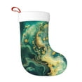 thumbnail image 1 of Rateoe Turquoise Golden Swirl Print Christmas Stockings,18 Inch Large Christmas Stockings Decoration Ornaments for Holiday Home Fireplace Indoors, 1 of 7