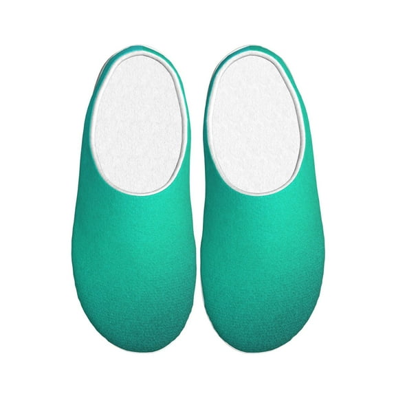 Rateoe Turquoise Light Blue Print Women's Men's Cotton Knit Slippers Lightweight Memory Foam Indoor House Shoes with Anti-Skid Sole-37/38