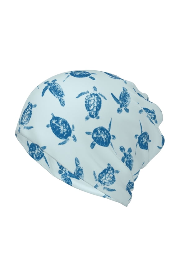 Turtle Cotton Slouchy Beanie Hat for Men/Women,Lightweight Oversize Large Thin Skull Cap Night Sleeping Cap