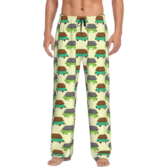 Rateoe Turtle On Skateboard Pattern Men’s Ultra-Soft Comfy Pajama Lounge Pants Sleepwear,Comfortable Lounge Wear,lightweight Pajamas, Casual Home Wear-Small