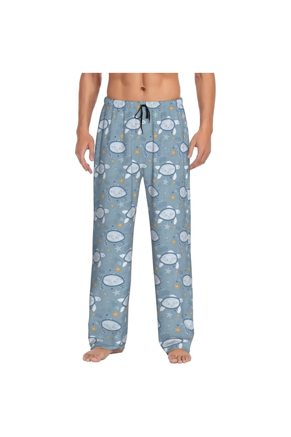 Turtle Pattern Men’s Ultra-Soft Comfy Pajama Lounge Pants Sleepwear,Comfortable Lounge Wear,lightweight Pajamas, Casual Home Wear-Medium