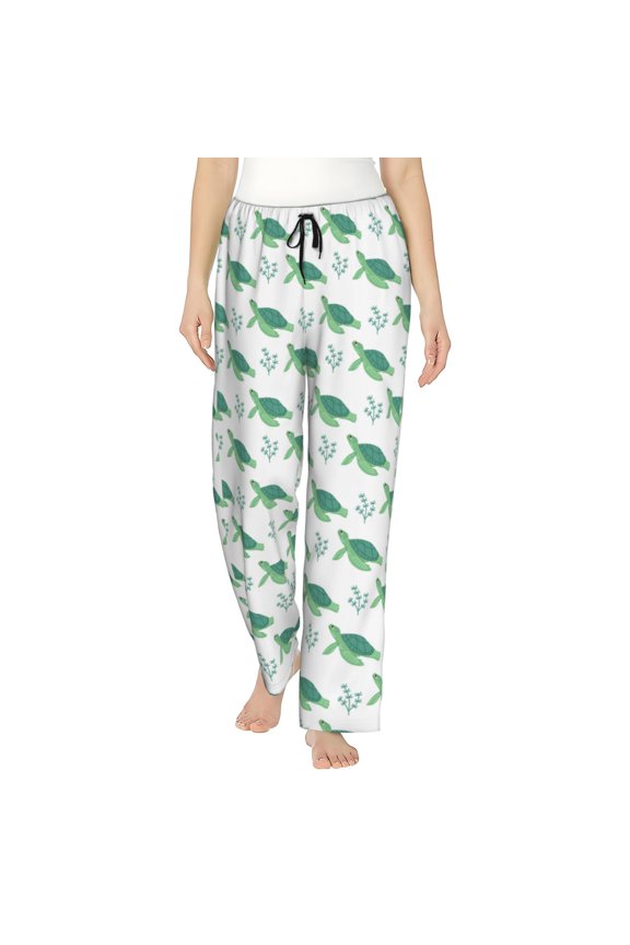 Turtle Pattern Women’s Ultra-Soft Comfy Pajama Lounge Pants Sleepwear,Comfortable Lounge Wear,lightweight Pajamas, Casual Home Wear-Small