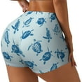 thumbnail image 1 of Rateoe Turtle Printed Power Workout Shorts for Women Tummy Control Squat Proof Ribbed Thick Seamless Scrunch Active Short-X-Large, 1 of 8