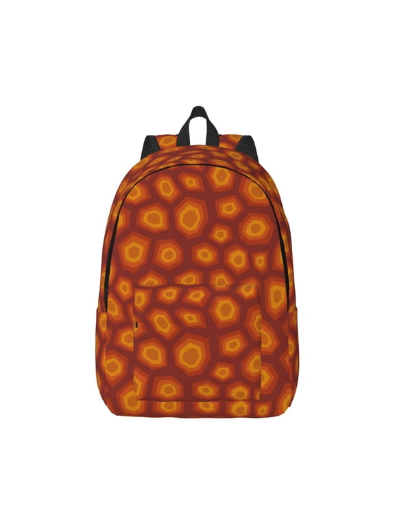 Turtle Shell Pattern Canvas College Laptop Backpack,Travel Daypack,Durable Rucksack Travel Notebook Bag School Backpack Book Bag for Men Women-Medium