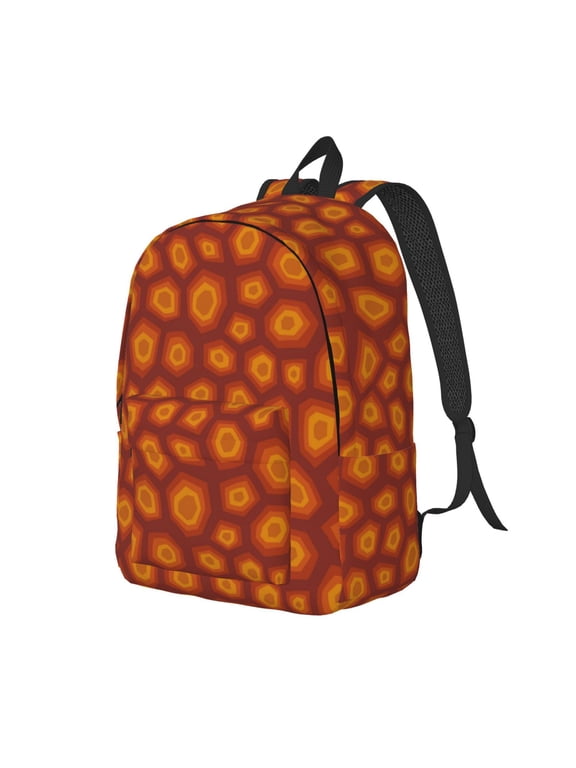 Turtle Shell Pattern Durable Canvas Backpack for Men & Women – Stylish & Lightweight – Adjustable Straps, Multiple Pockets – Fits 15-17 Inch LaptopsSmall