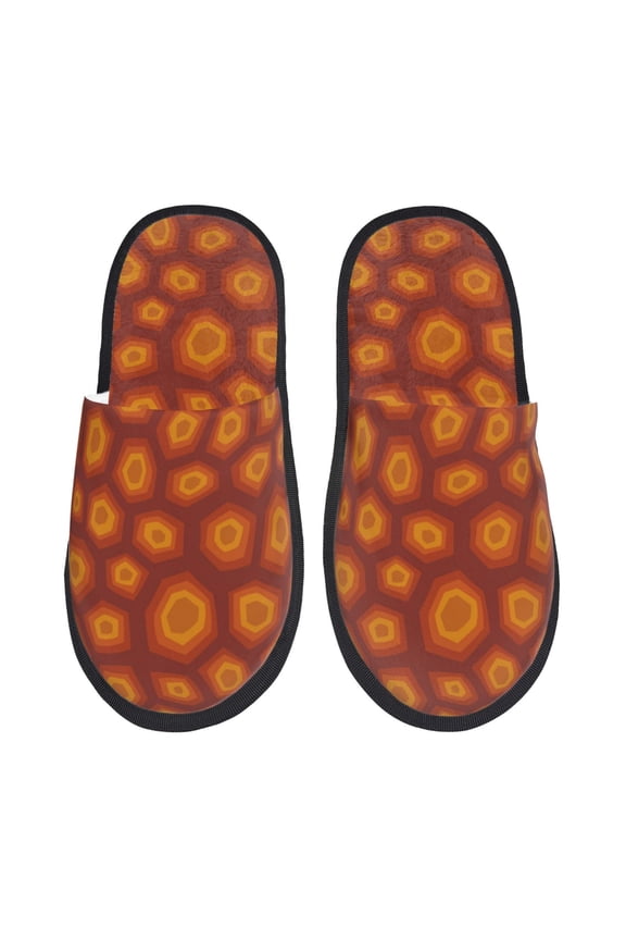 Turtle Shell Pattern Fuzzy Slippers Fuzzy Soft House Slippers Plush Furry Warm Cozy Open Toe Fluffy Home Shoes-Medium