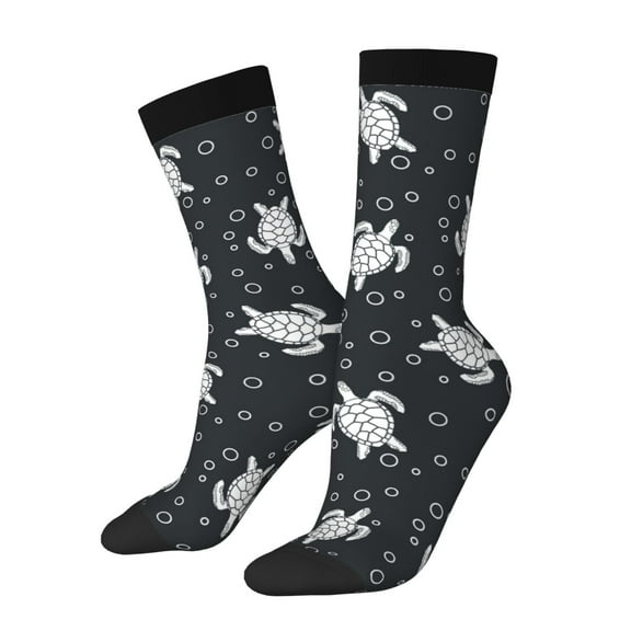 Rateoe Turtle for Women Casual Calf Socks - Cute Crew Socks - Thin Soft Above Ankle Socks Size 5-11