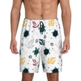 thumbnail image 1 of Rateoe Turtles And Corals Print Men's Lounge Shorts – Soft & Breathable Pajama Bottoms with Pockets, Elastic Waistband, Lightweight Sleepwear for Nightwear & Loungewear-X-Large, 1 of 6