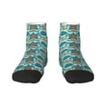 thumbnail image 1 of Rateoe Turtles And Seahorses Pattern Quarter Crew Socks,Toe Seamed Ankle Socks,Cotton Cushioned Breathable Athletic Crew Sports Socks, 1 of 1
