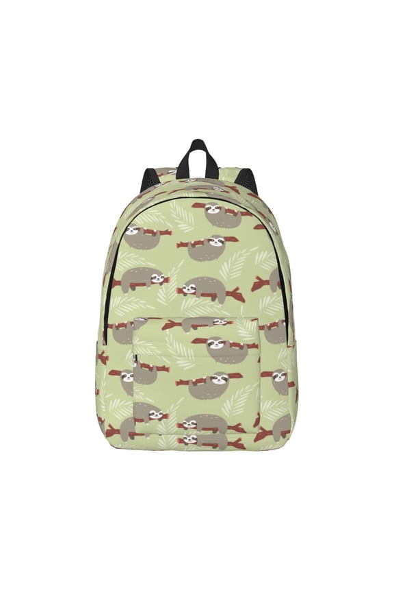 Twig Sloth Pattern Canvas College Laptop Backpack,Travel Daypack,Durable Rucksack Travel Notebook Bag School Backpack Book Bag for Men Women-Small