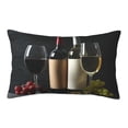 thumbnail image 1 of Rateoe Two Bottles Of Red And White Wine Pattern Pillow Covers with Invisible Zipper(Pillows are not Included) Standard Pillowcases-16"x24", 1 of 6