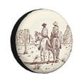 thumbnail image 1 of Rateoe Two Cowboys Riding Horses In The Desert Pattern Tire Cover Wheel Protectors Weatherproof Wheel Covers Universal Fit for Trailer Rv SUV Truck Camper Travel Trailers Accessories-15 inch, 1 of 6