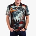 thumbnail image 1 of Rateoe USA Bald Eagle Pattern Men's Short Sleeve Polo Shirts, Golf Polo Shirts Short Sleeve Performance Moisture Wicking Dry-Small, 1 of 6