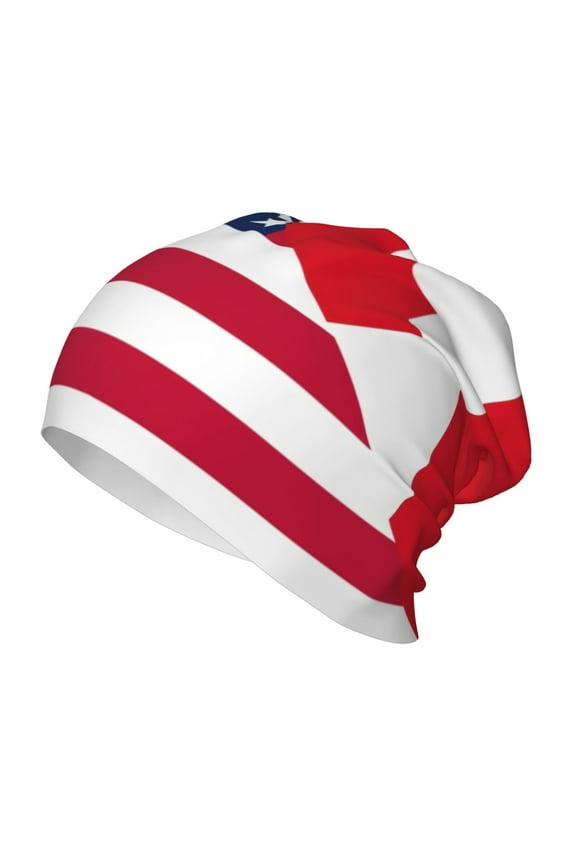 USA Canada Flag Kids Beanie Warm Knit Beanie Hats Boys Girls Winter Hat Soft Slouchy Hats for Kids