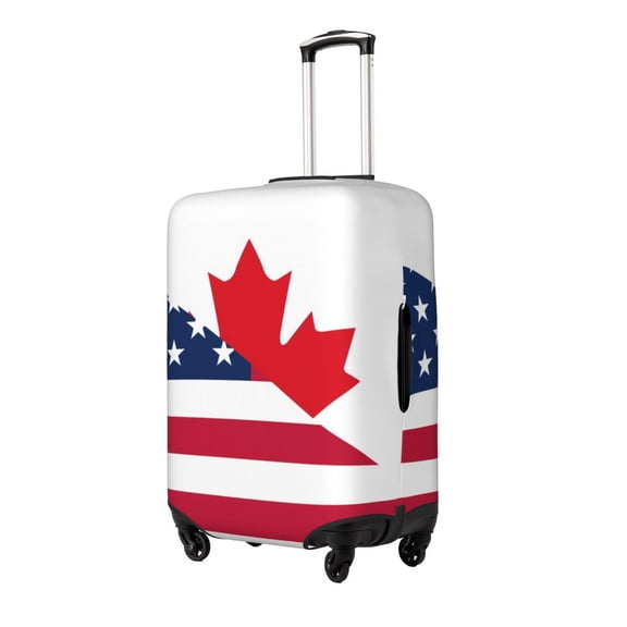 Rateoe USA Canada Flag Printed Luggage Cover, Suitcase Protector Fits 18-32 Inch Luggage-