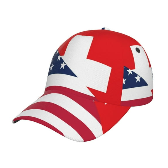 Rateoe USA Switzerland Pattern Baseball Cap Outdoor Cap Mountain Dad Hat - Unstructured Soft Cotton Cap-Adjustable UV Protection Cap