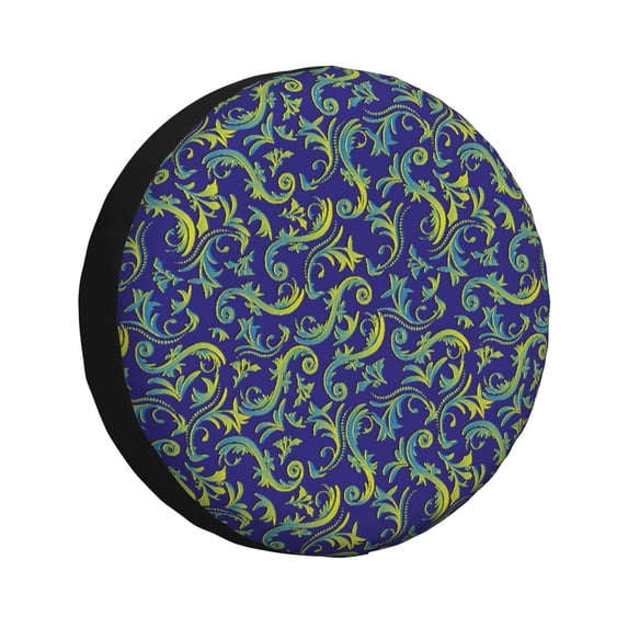 Rateoe Uncaria Flower Pattern Tire Cover Wheel Protectors Weatherproof Wheel Covers Universal Fit for Trailer Rv SUV Truck Camper Travel Trailers Accessories-14 inch