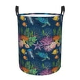 thumbnail image 1 of Rateoe Undersea Animals Pattern Round Laundry Hamper Basket, Tall Hamper Basket for Blanket Storage, Nursery Clothes Hamper for Laundry in Bedroom and College Dorm-Medium, 1 of 6