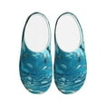 thumbnail image 1 of Rateoe Underwater Dolphin Scene Print Women's Men's Cotton Knit Slippers Lightweight Memory Foam Indoor House Shoes with Anti-Skid Sole-37/38, 1 of 7
