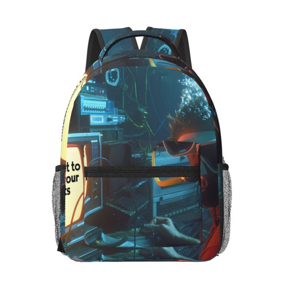Rateoe Underwater Office Diver Pattern Durable Student Backpack Laptop Bag- Ergonomic Design, Waterproof Twill Fabric - Ideal for School, Travel, and Outdoor Activities-One Size