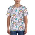 thumbnail image 1 of Rateoe Unicorn DoingYoga Pattern Men’s Baseball Short Sleeve Polo Shirt, Midweight Men's Shirt Golf Shirt Polo Shirts Quick Dry Short-XX-Large, 1 of 7