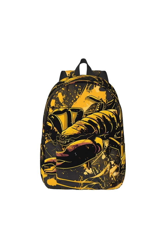Urban Graffiti Scorpion Illustration Pattern Canvas College Laptop Backpack,Travel Daypack,Durable Rucksack Travel Notebook Bag School Backpack Book Bag for Men Women-Small