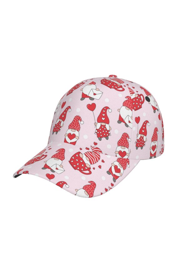 Valentine Gnomes Pattern Baseball Cap Outdoor Cap Mountain Dad Hat - Unstructured Soft Cotton Cap-Adjustable UV Protection Cap
