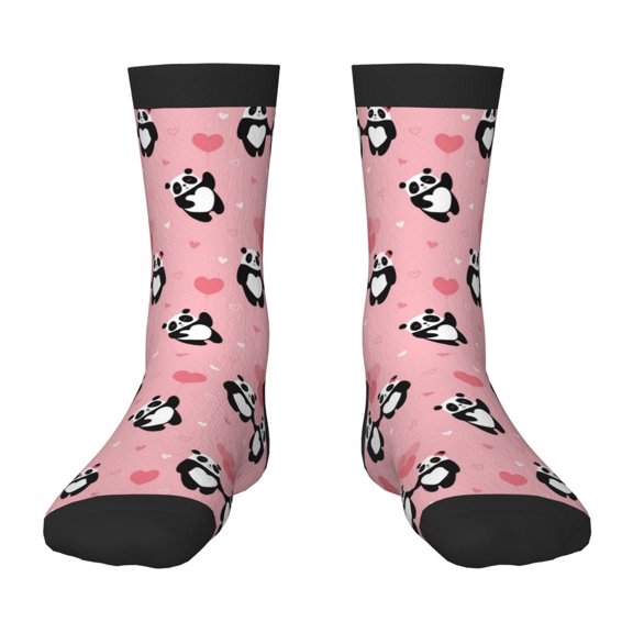 Rateoe Valentine'S Day Panda Pattern Children's Socks, Socks Gifts ,kids Crew Soft Cotton Socks , Moisture-Wicking, Durable, Ideal for Daily Wear & Sports