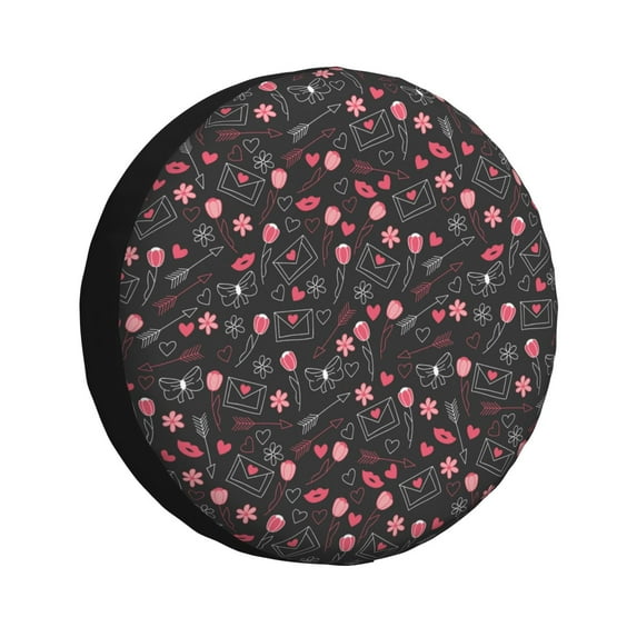 Rateoe Valentine'S Day Pattern Tire Cover Wheel Protectors Weatherproof Wheel Covers Universal Fit for Trailer Rv SUV Truck Camper Travel Trailers Accessories-16 inch