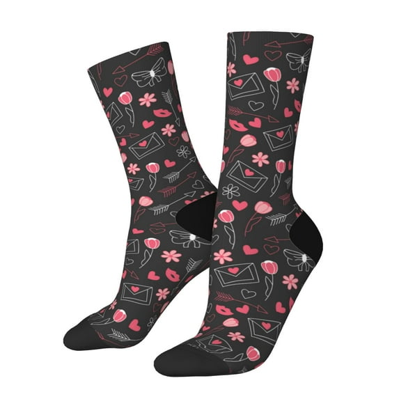 Rateoe Valentine'S Day for Women Casual Calf Socks - Cute Crew Socks - Thin Soft Above Ankle Socks Size 5-11