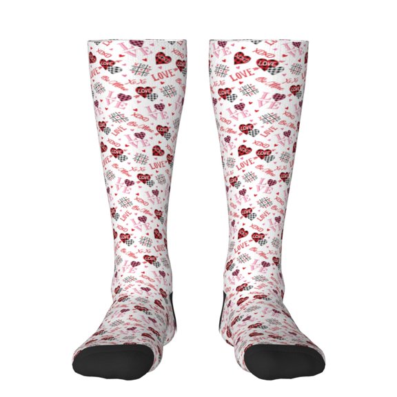 Rateoe Valentine's Day Pattern Women’s Knee High Crew Socks,Trouser Socks, – Comfortable, Breathable, Moisture-Wicking and Soft