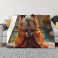 thumbnail image 1 of Rateoe Valley Meditating Guinea Pig Pattern Flannel Throw Blanket, Ultra-soft Blanket for Bed, Couch, Car, Hypoallergenic Anti-pilling blanket-50"x40"(Horizontal), 1 of 6