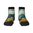 thumbnail image 1 of Rateoe Valley River Dinosaur Pattern Quarter Crew Socks,Toe Seamed Ankle Socks,Cotton Cushioned Breathable Athletic Crew Sports Socks, 1 of 7
