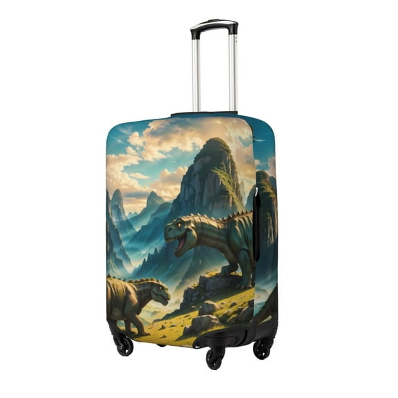 Rateoe Valley River Dinosaur Printed Luggage Cover, Suitcase Protector Fits 18-32 Inch Luggage-Small