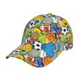 thumbnail image 1 of Rateoe Various Balls Pattern Baseball Cap Outdoor Cap Mountain Dad Hat - Unstructured Soft Cotton Cap-Adjustable UV Protection Cap, 1 of 6