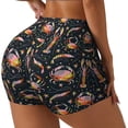 thumbnail image 1 of Rateoe Various Crustaceans Printed Power Workout Shorts for Women Tummy Control Squat Proof Ribbed Thick Seamless Scrunch Active Short-Medium, 1 of 8