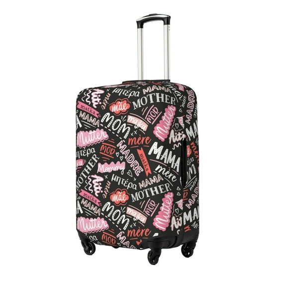 Rateoe Various Languages Mother Printed Luggage Cover, Suitcase Protector Fits 18-32 Inch Luggage-Small