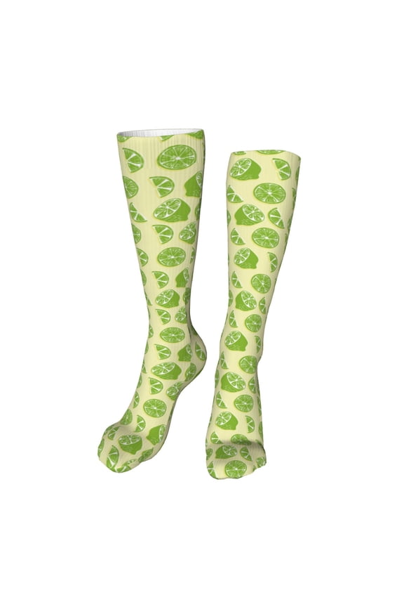 Various Lemons print Women's Men's Novelty 20in Crew Socks Cotton Socks Knee High Socks for Walking,Running,Nurses,Pregnancy-One Size