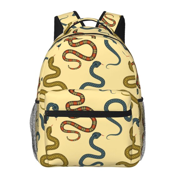 Rateoe Various Snake Pattern Casual Backpack for School, Work, Travel Adjustable Straps, Multiple Compartments Ergonomic Design, Fits Laptops and Tablets